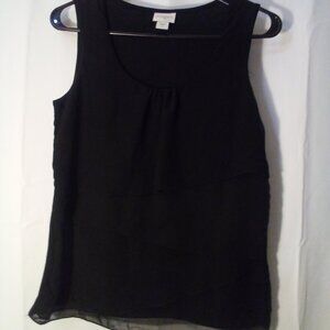 Jaclyn Smith Shirt Blouse women S Sleeveless Ruffle Black